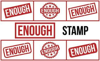 Red Enough Rubber Stamp Set Vector