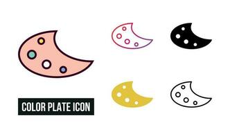 Color plate Icon Set Vector Illustration