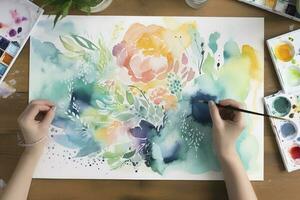 Paint a  watercolor illustrations, showcasing different types of Senary, generate ai photo