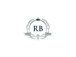 real corona rb logo icono, femenino lujo rb br logo letra vector