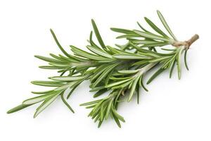 Fresh green organic rosemary leaves and peper isolated on white background, generate ai photo