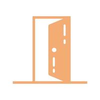 Flat Door Icon Symbol Vector Illustration