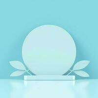 Minimal background. podium and blue background for product presentation. 3d rendering illustration. Luxury podium for product presentation 3d render, generate ai photo