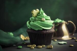 Saint Patrick's Day green cupcake , photo