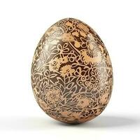 Handmade Easter egg isolated on a white background, generate ai photo