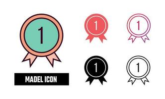 Medal Icon Set Vector Illustration