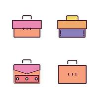 Briefcase Icon Vector Illustration. Briefcase Lineal Color Icon