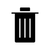 Bin Fill Icon Symbol Vector. Black Glyph Bin Icon vector