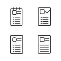 CV Lineal Icon Symbol Vector. Black Outline CV Icon vector