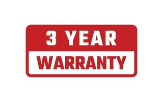 3 Year Warranty Rubber Stamp vector