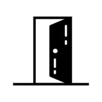 Door Fill Icon Symbol Vector. Black Glyph Door Icon vector