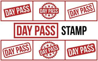 Day Pass rubber grunge stamp set vector