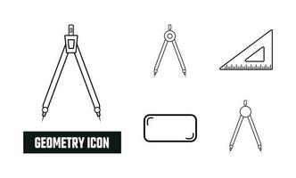 Geometry Lineal Icon Symbol Vector. Black Outline Geometry Icon vector