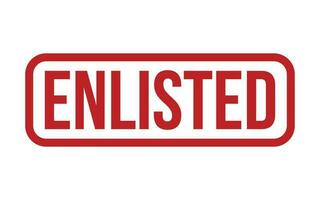 Red Enlisted Rubber Stamp Seal Vector