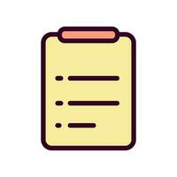 Clipboard Icon Vector Illustration. Clipboard Lineal Color Icon