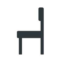 Simple chair icon from side view vector silhouette isolated on white square background. Simple flat outlined icon with minimalist style.