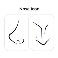 Nose icon set vector icon illustration isolated on square white background. Face part for breathing and smelling with simple flat outline drawing minimalist art style.