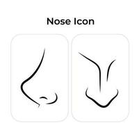 Nose icon set vector icon illustration isolated on square white background. Face part for breathing and smelling with simple flat outline drawing minimalist art style.