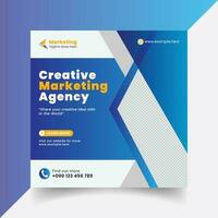 Digital marketing agency and corporate social media post template vector