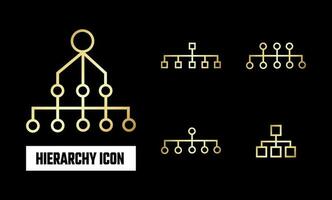 Golden Hierarchy Icon Vector Illustration