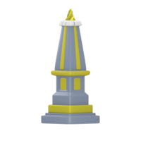 jogja monuments 3d render cute icon with the theme of independence Indonesia png