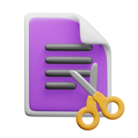 Cut file 3d render cute icon illustration folder file format png