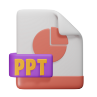 ppt file 3d rendere carino icona illustrazione cartella file formato png