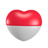 kärlek indonesien 3d framställa söt ikon med de tema av oberoende indonesien png