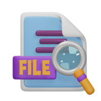 leggere file 3d rendere carino icona illustrazione cartella file formato png