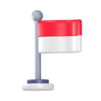 Indonesia bandera rojo blanco 3d hacer linda icono con el tema de independencia Indonesia png