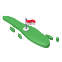 sumatra island 3d render cute icon with the theme of independence Indonesia png