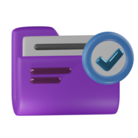 3d render cute icon illustration folder file format png