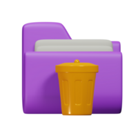 basura archivo 3d hacer linda icono ilustración carpeta archivo formato png