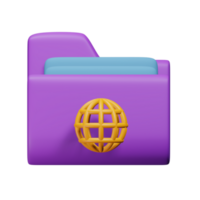 Internet file 3d render cute icon illustration folder file format png