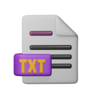 text file 3d render cute icon illustration folder file format png