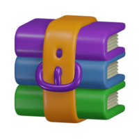 RAR file 3d render cute icon illustration folder file format png