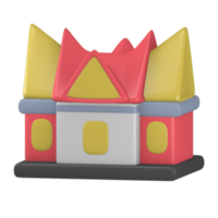 Gadang house traditional 3d render cute icon with the theme of independence Indonesia png