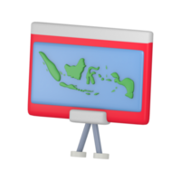 Indonesië kaart 3d geven schattig icoon met de thema van onafhankelijkheid Indonesië png