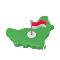 borneo island 3d render cute icon with the theme of independence Indonesia png