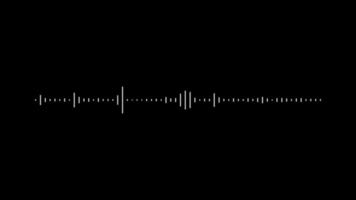 White audio waveform spectrum animation with, black background is used to compose a sound wave clip. Sound spectrum simulation, accompanying dj video