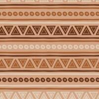 Seamless ethnic tribal texture made in coffee pattern style . Light brown, caramel and coffee colors. Native abstract tribal geometric pattern for fabric, textile or wallpaper striped background vector