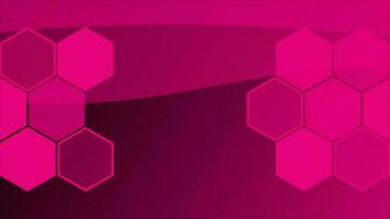 Dark pink color hexagon shapes element background video