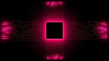 Glowing dark pink color Motherboard circuit pattern background video