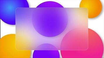 Animated multicolor rectangular shaped glass morphism background video