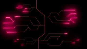 Glowing Pink color Motherboard circuit pattern background video