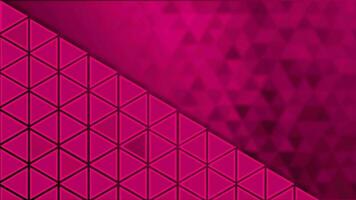 Dark pink color flickering Triangular shapes pattern background video