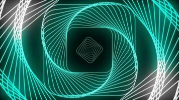animato blu e bianca pendenza piazza struttura nel spirale rotazione video