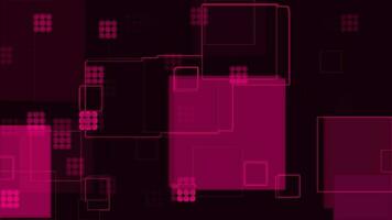 Digital Dark pink color geometrical box pattern background video