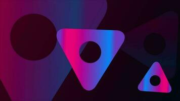 Pink and blue gradient rotating triangular shape background video