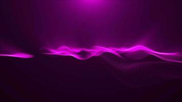 Abstract digital pink particle waves and lights animated technology background video